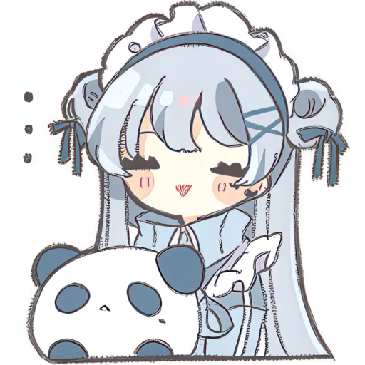 Стикер Горничная и панда