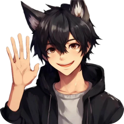 Стикер Anime Boy wolf