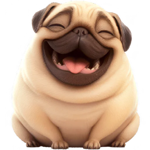 Стикер Милый Мопс