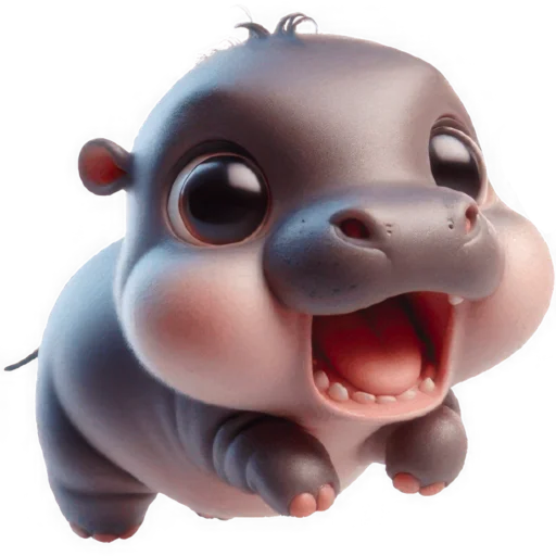 Стикер Малыш бегемотик