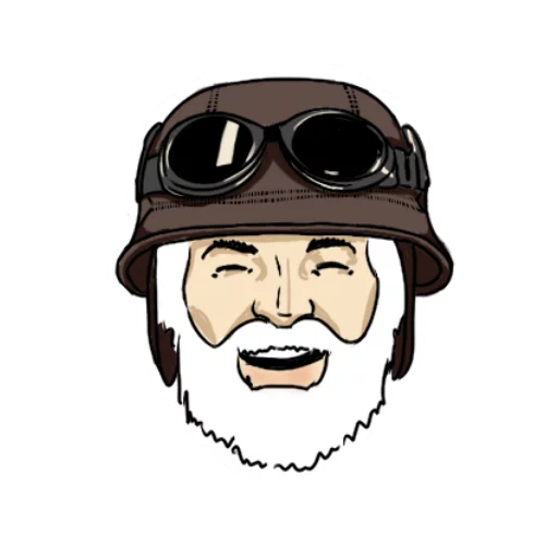 Стикер Байкер Бородач