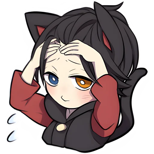 Стикер Черный котенок