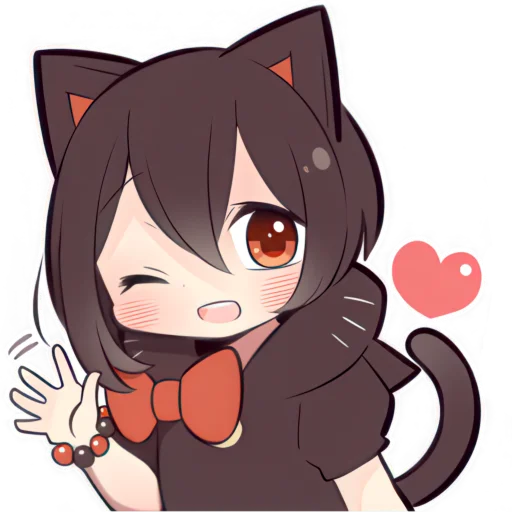 Стикер Черная киса