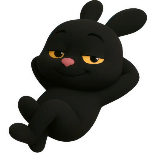 Стикер Черный кролик