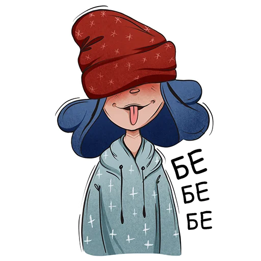 Стикер Blue hair girl