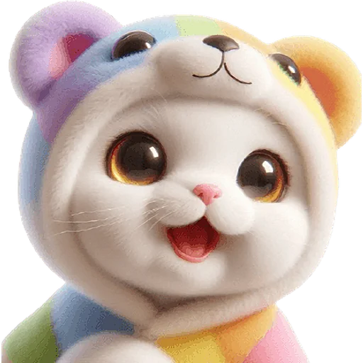Стикер Радужный мяу мишка