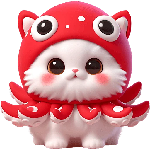 Стикер Кот кальмар