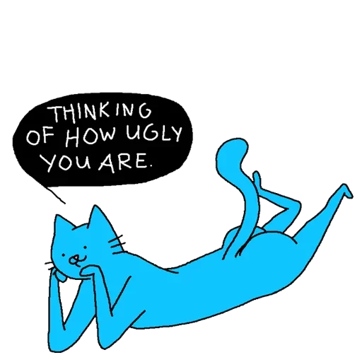 Стикер Cat absolutelly blue