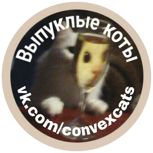 Стикер Выпуклые коты