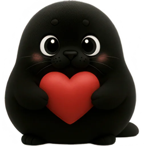 Стикер Черный тюлень