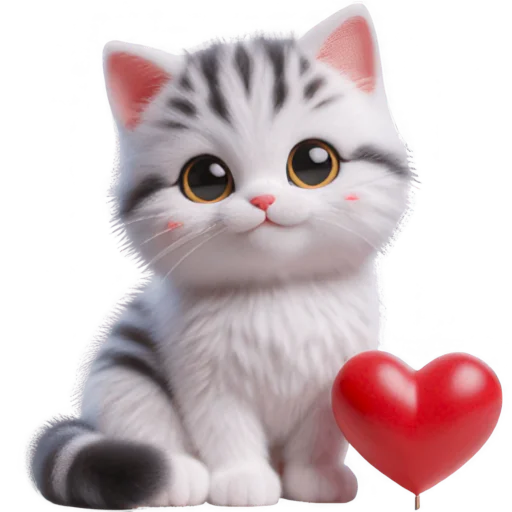 Стикер Полосатый котик