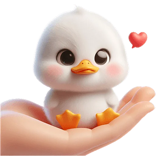 Стикер Милая утка