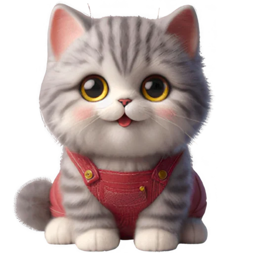 Стикер Кот в комбинезоне