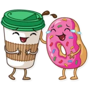 Стикер Donut and Coffee