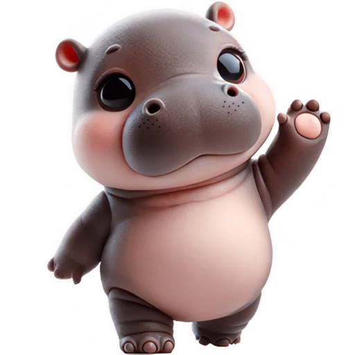 Стикер Парный бегемотик