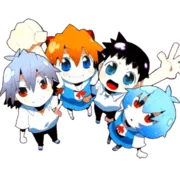 Стикер Evangelion School +Chibi