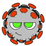 Стикер Злая Коронавирусная бактерия