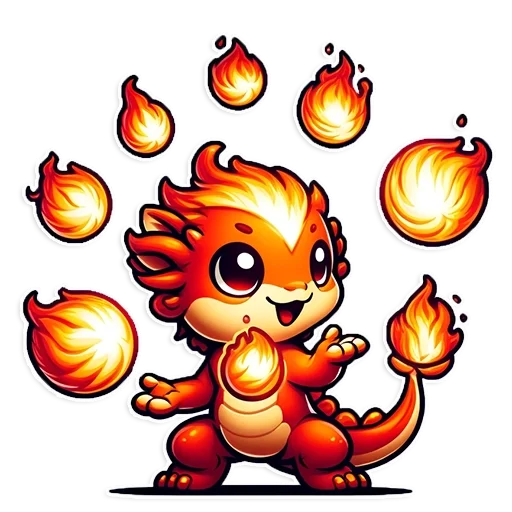 Стикер fluffy fire wings