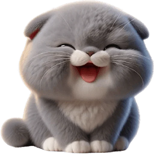 Стикер Серый котик