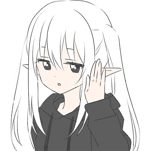 Стикер Эльфийка в худи