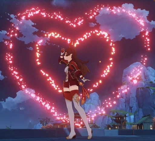 Стикер Сердечки геншин