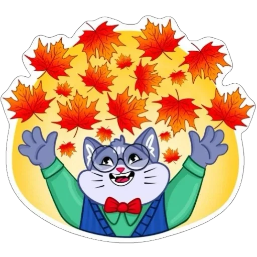 Стикер Кот Ученый