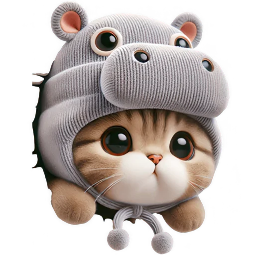 Стикер Котик бегемотик