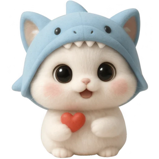 Стикер Пушистый Акуленок