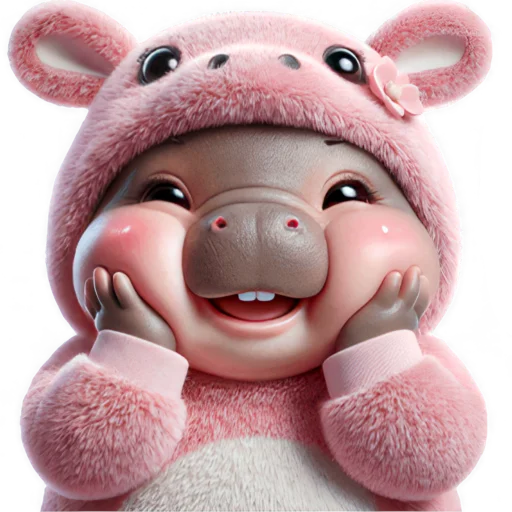 Стикер Бегемотик кролик