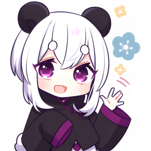 Стикер Девочка панда
