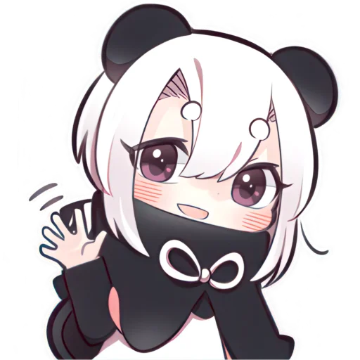 Стикер Девочка панда
