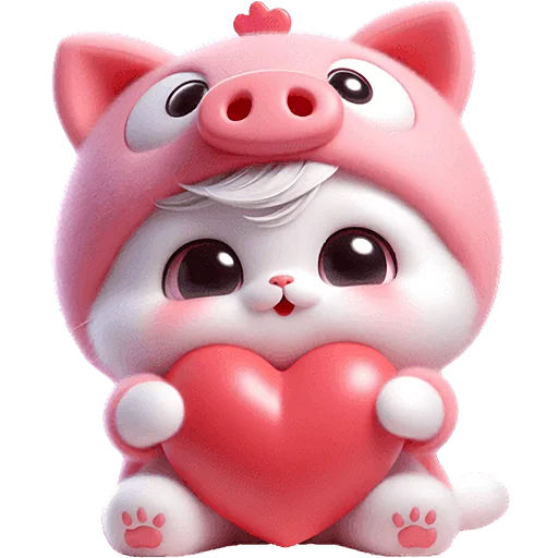 Стикер Хрюшка котик