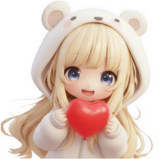 Стикер Медведица тян