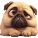 Стикер Милый Мопс