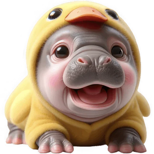 Стикер Бегемотик утенок