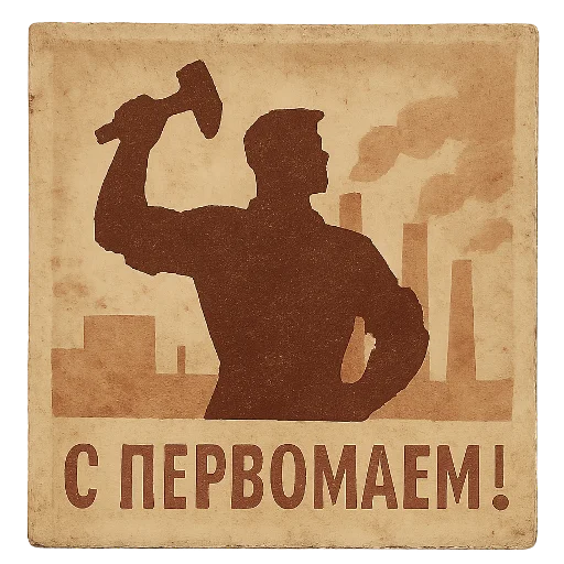 Стикер С первым Мая