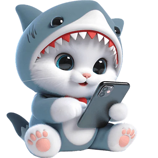 Стикер Пушистые акулы