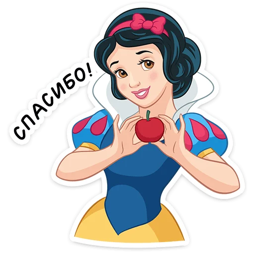 Стикер Белоснежка и семь гномов