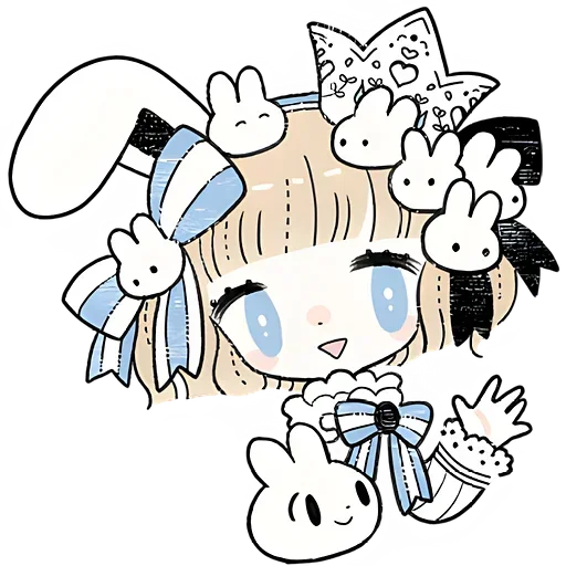 Стикер Принцесса и кролик