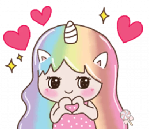 Стикер Uni girl in love