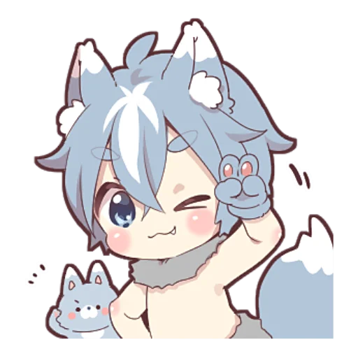 Стикер Волк–кун