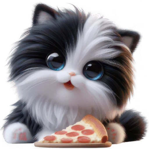 Стикер Чернобелая киса