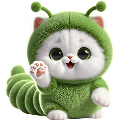 Стикер Пушистый Червяк