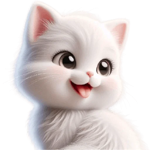 Стикер Белая котька