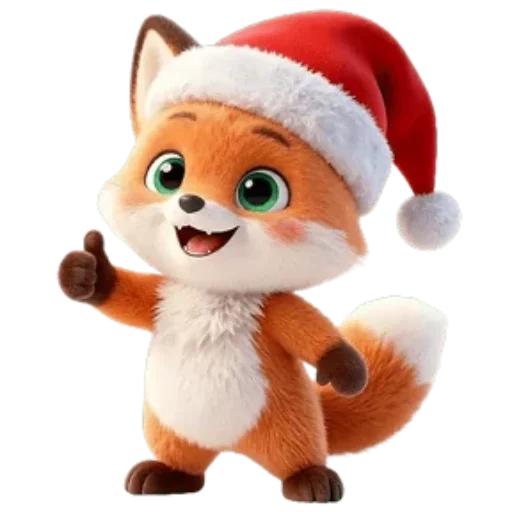 Стикер Новогодний Лисенок
