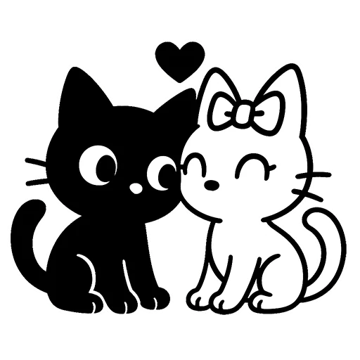 Стикер Зефирка и Уголек