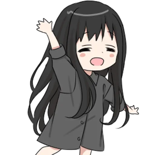 Стикер girl with long black hair