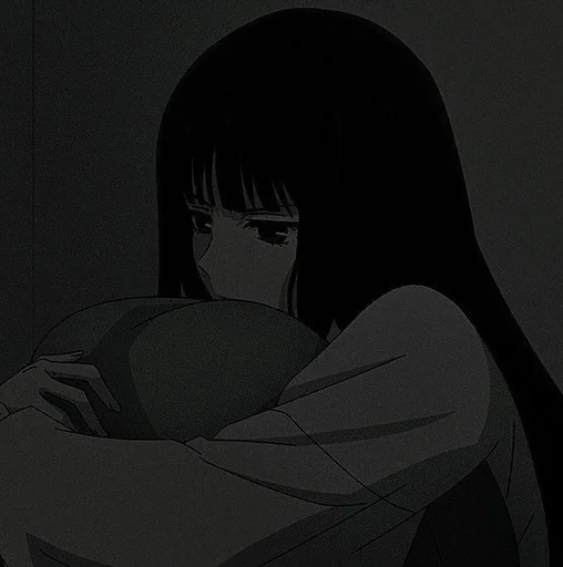 Стикер 👻°аниме чб;