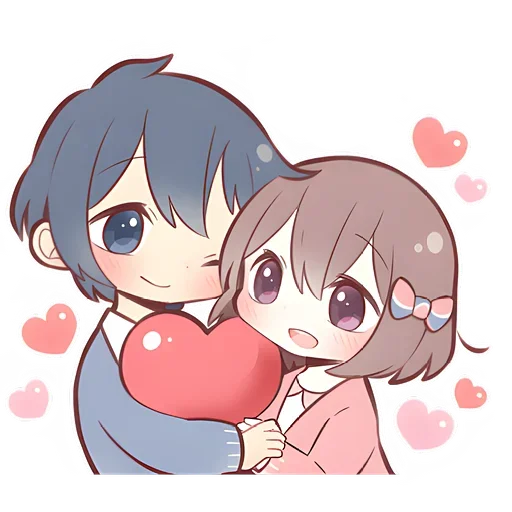Стикер Anime boy and girl