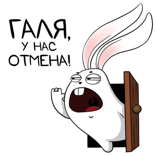 Стикер белый кролик